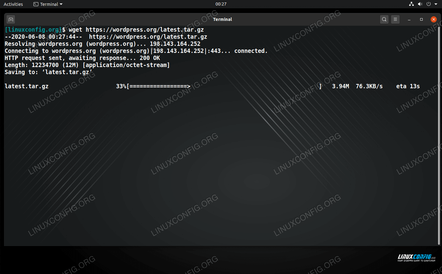 Download file from URL on Linux using command line
