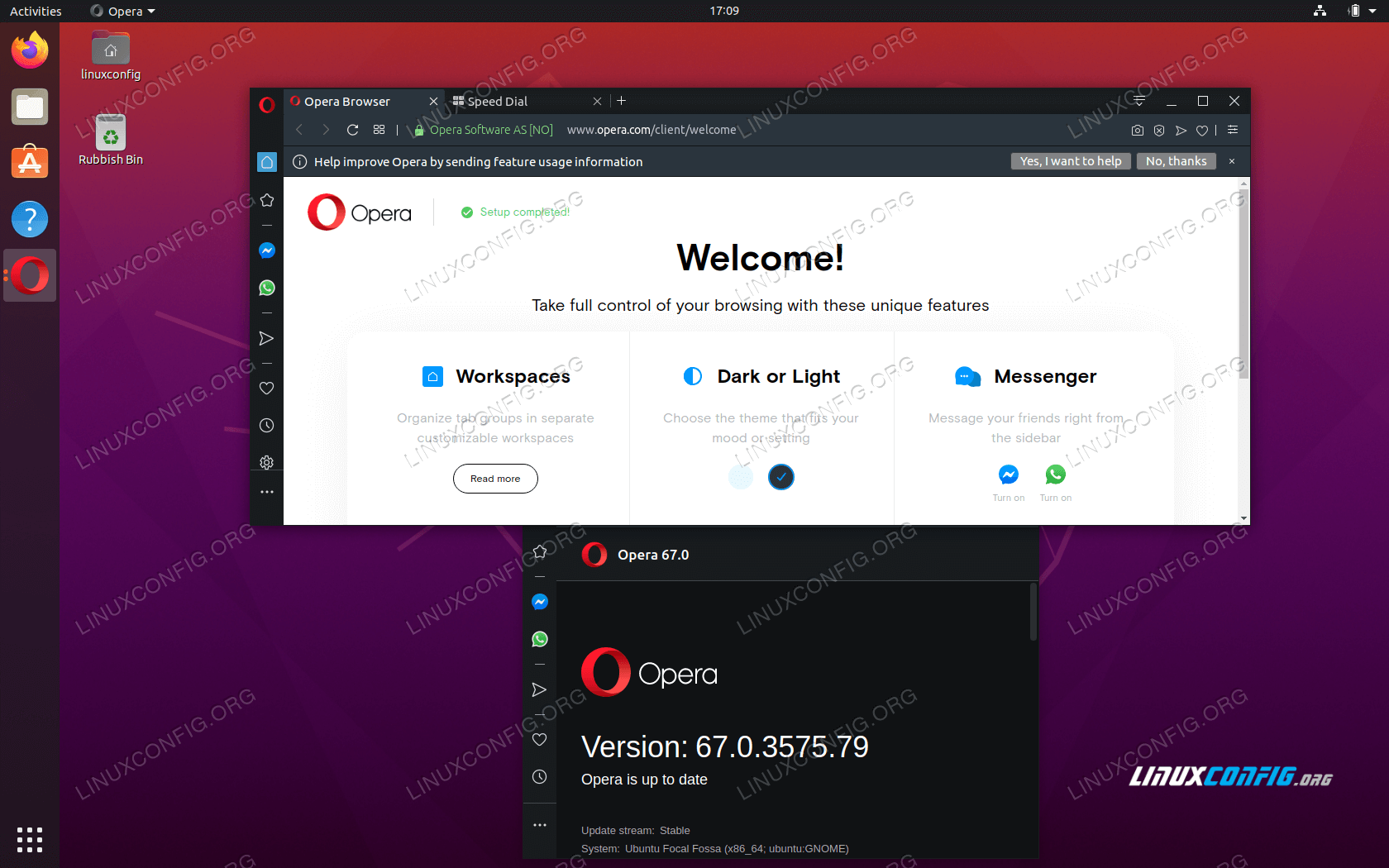 Ubuntu 20.04 Opera Browser Installation