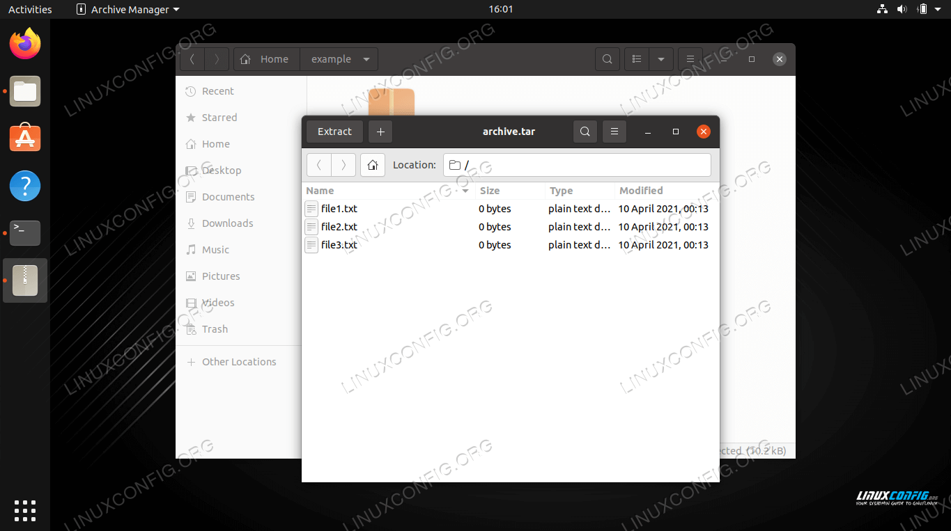 How to extract tar file on Linux