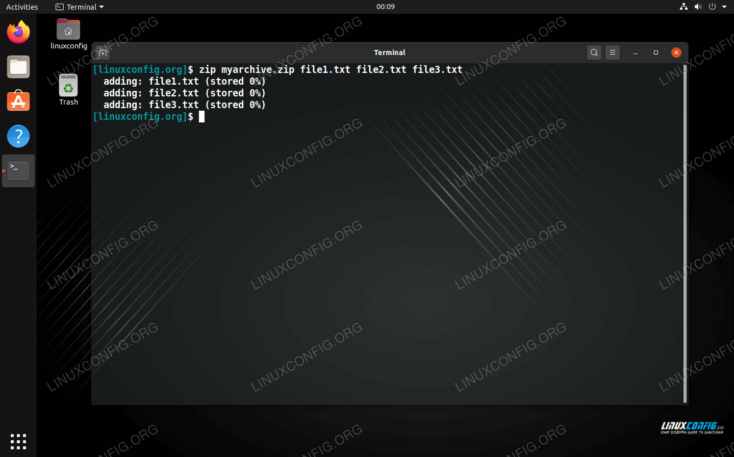How to use zip on Linux