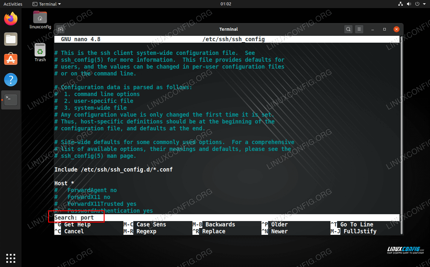 How to find a string or text in a file on Linux