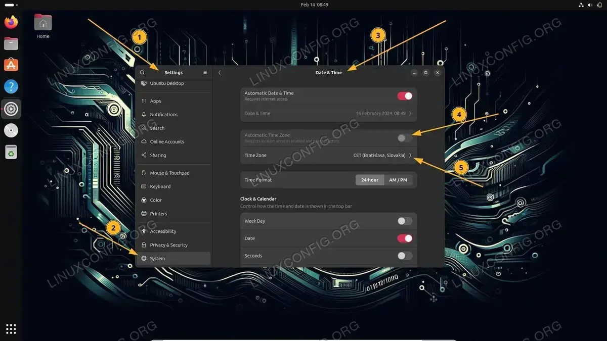 Ubuntu 24.04 Change timezone LinuxConfig