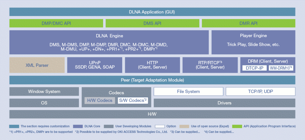 DLNA middleware interconnects consumer devices
