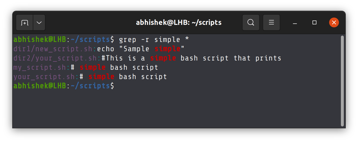 Perform Grep Recursive Search in all Files and Directories