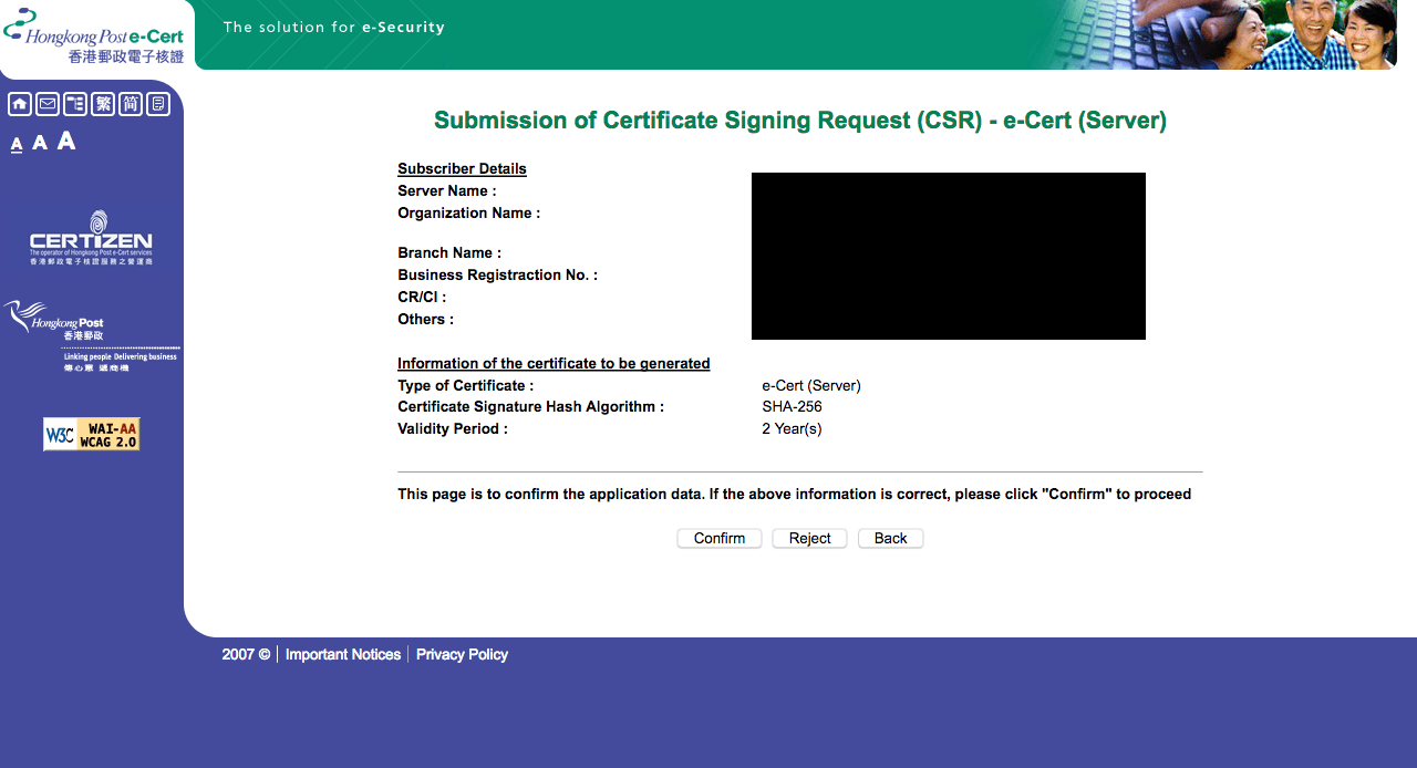 How to install Hongkong Post SSL eCert on Nginx web