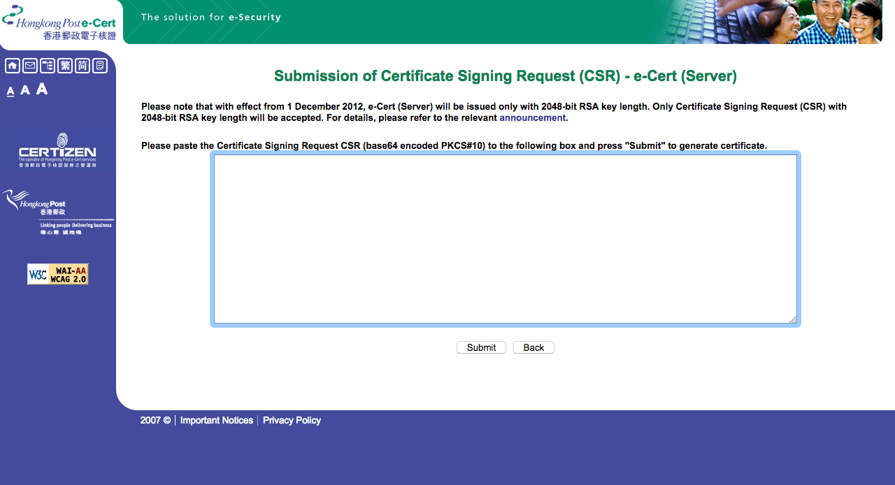 How to install Hongkong Post SSL eCert on Nginx web