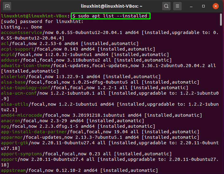 How to List Installed Packages on Ubuntu