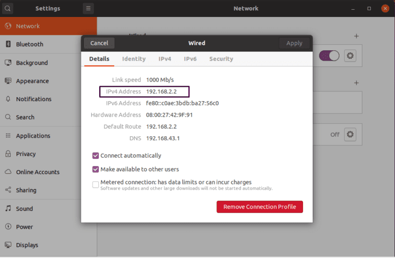 How to change the IP address on Ubuntu