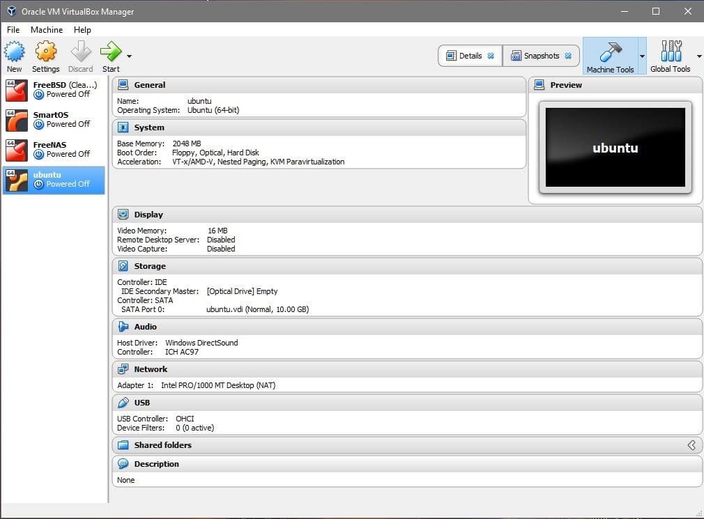 Take and Restore VirtualBox Snapshots