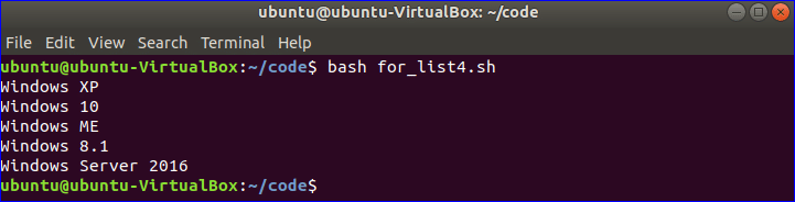 Bash Loop Through a List of Strings Linux Hint