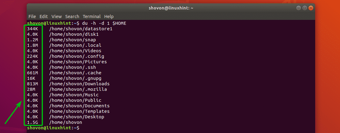 Find Out How Much Disk Space a Directory Consumed from the Command Line