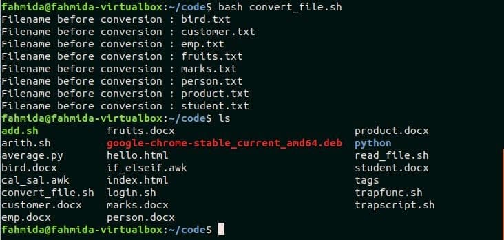 Read filename without extension in Bash Linux Hint