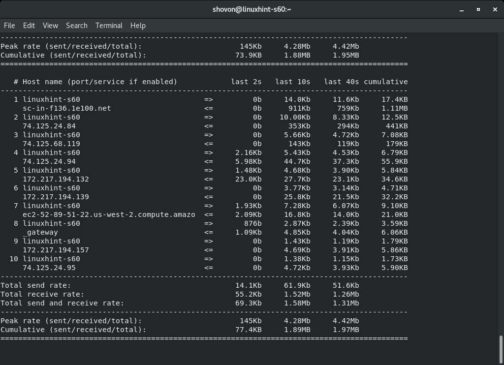 Monitor CentOS 8 Disk Usage, IO, Network Traffic