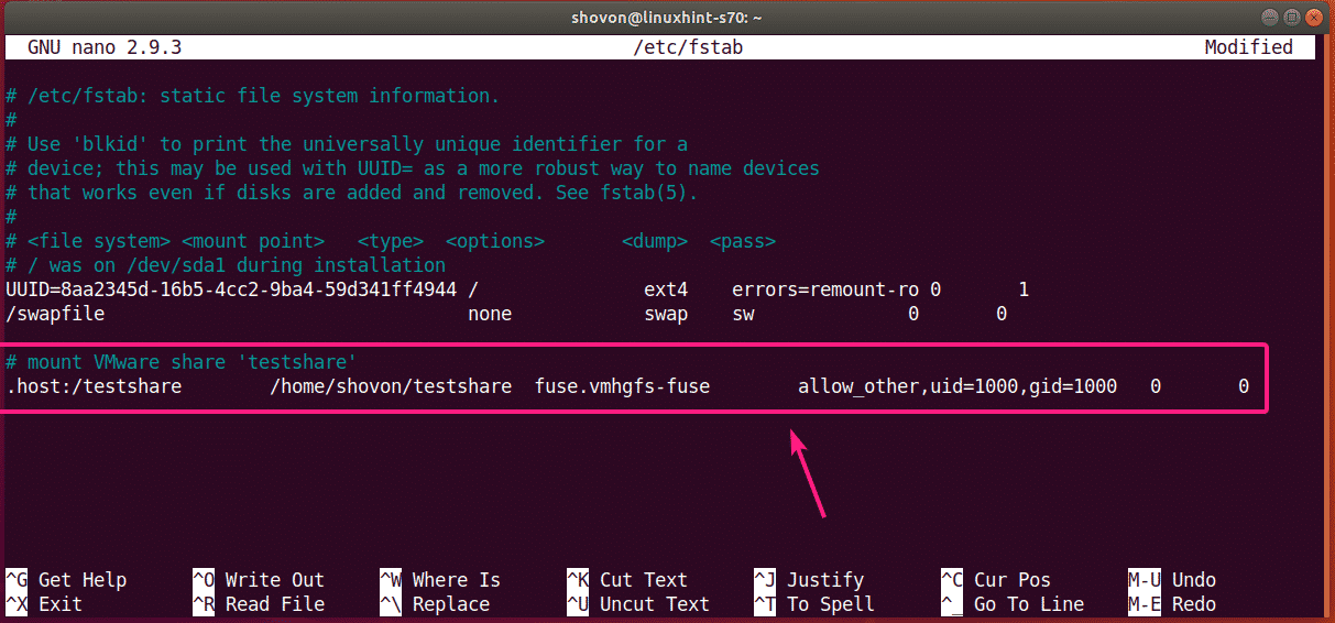 Mounting VMware Shares from the Command Line on Linux VM