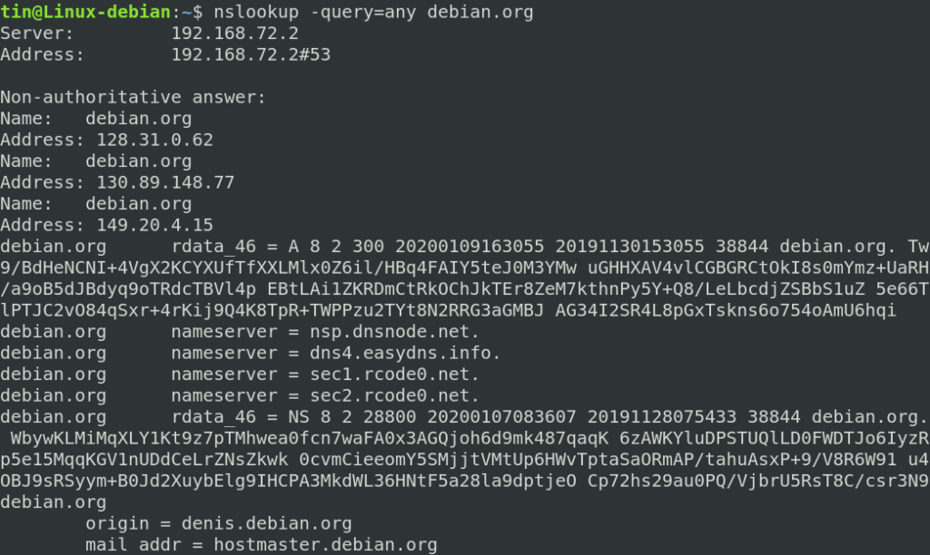 How to use Nslookup in Debian