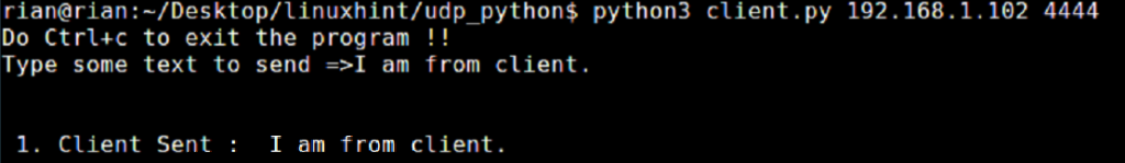 Send and receive UDP packets via Python Linux Hint