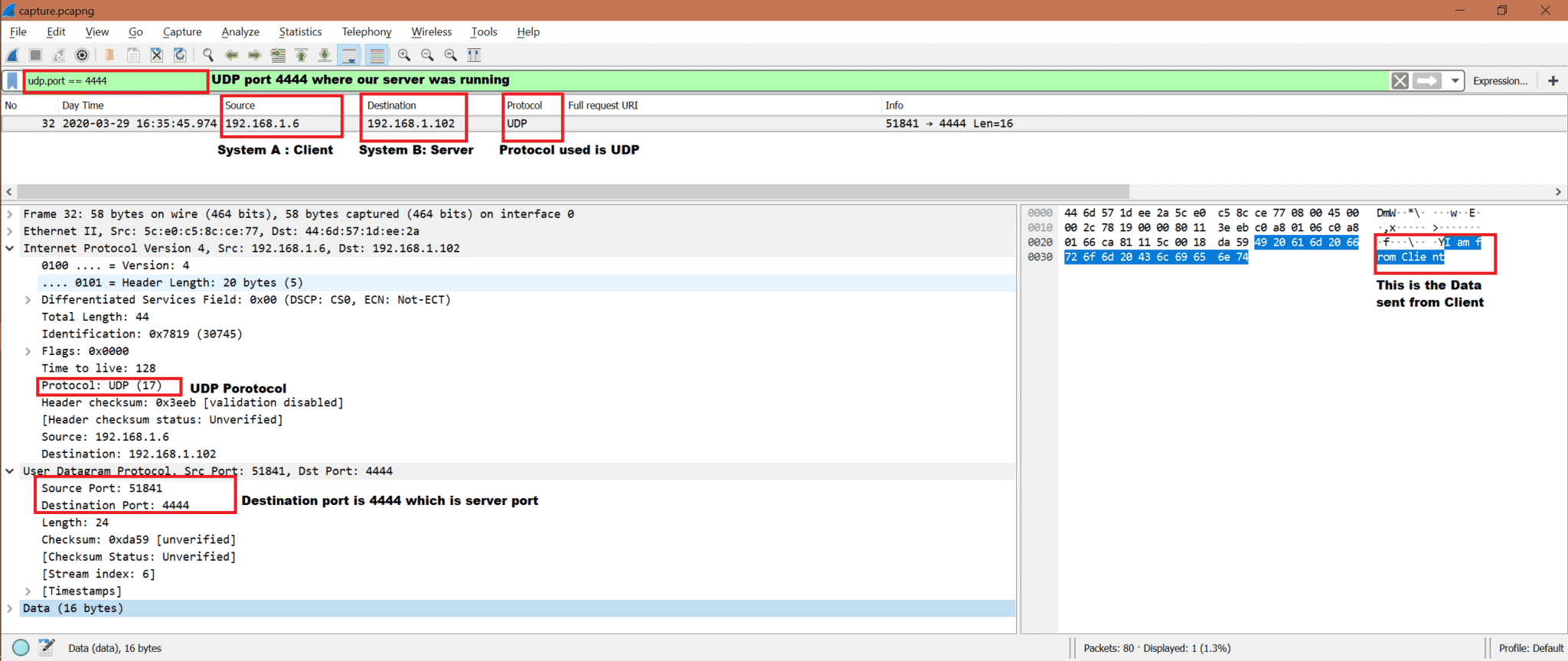 Send and receive UDP packets via Python