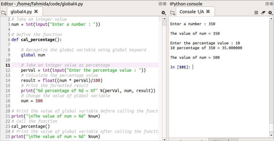 Understand global variables scope in python Linux Hint