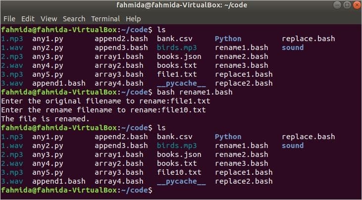 How to Rename a File in Bash Linux Hint