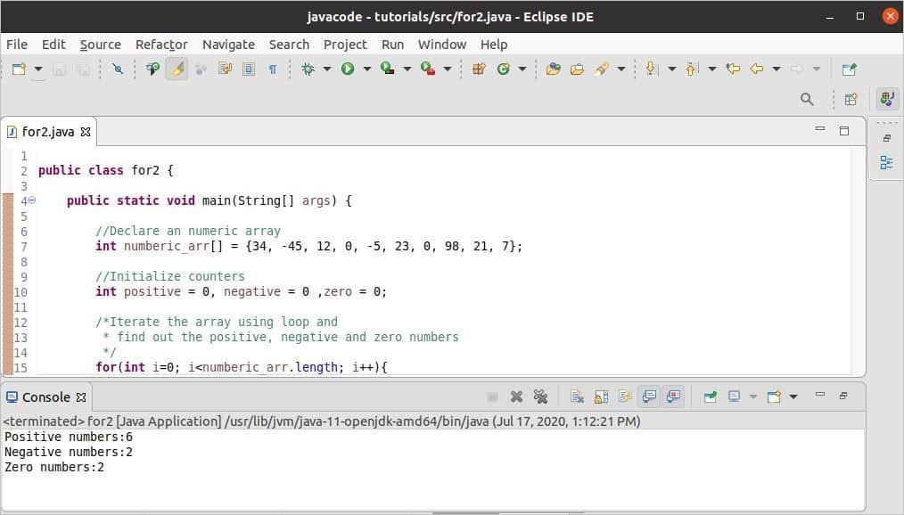 Java for loop Linux Hint