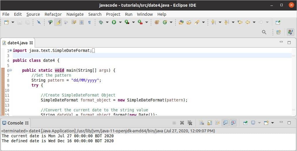 Java date format
