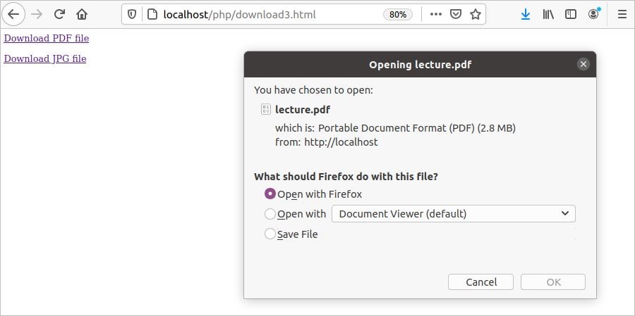 How to Download a File in PHP Linux Hint
