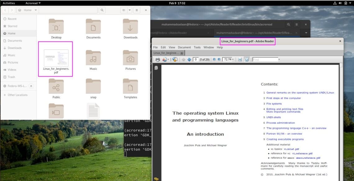 Install Adobe Reader on Fedora Linux Linux Hint