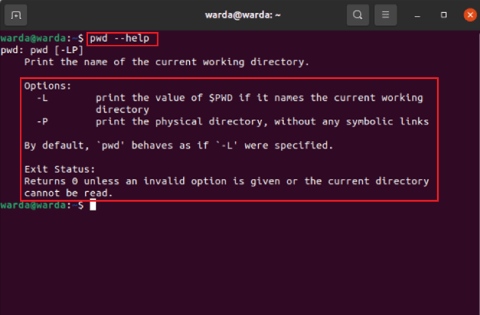 Linux echo current directory