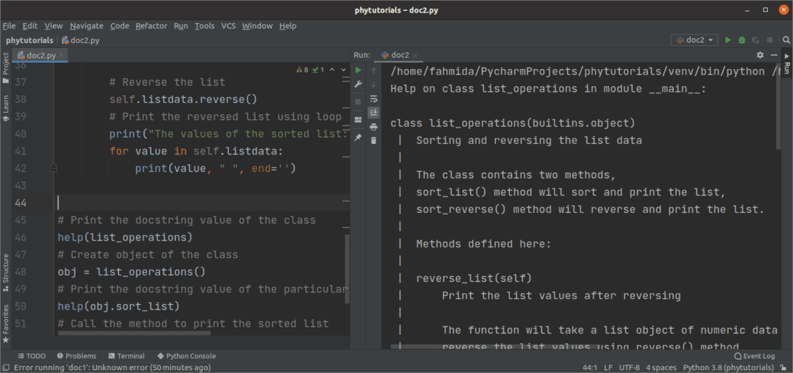 Docstring Python Example - Python docstring - Linux Hint