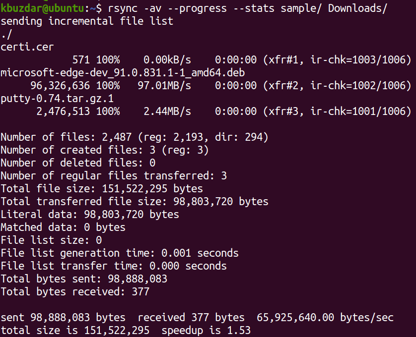 How to Measure and Show the Progress of a rsync copy Linux?