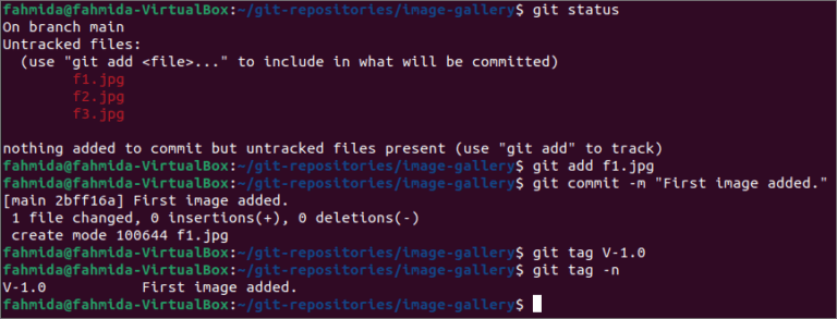 How to add tag specific commit in git