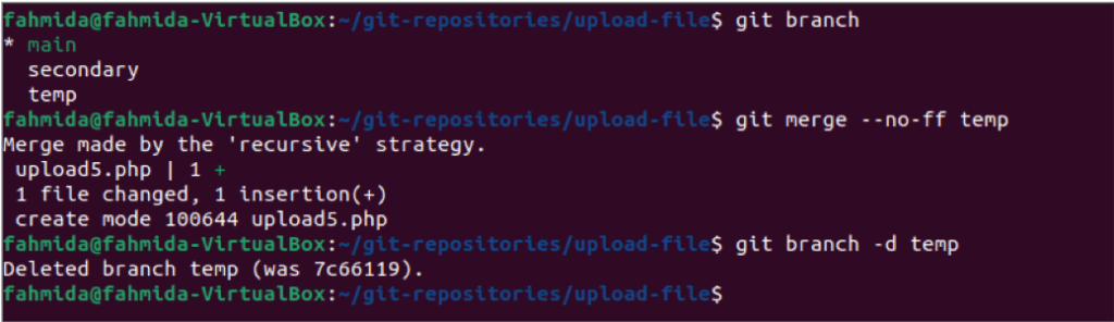 How to Merge Two Branches in Git Linux Hint