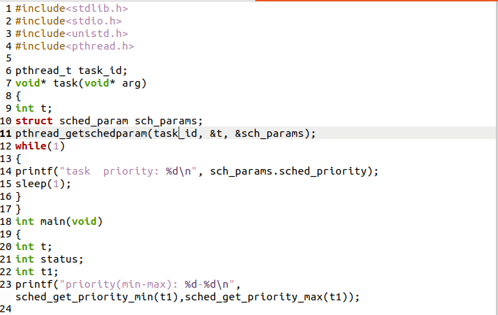 Pthread Priority Example in C Linux Hint