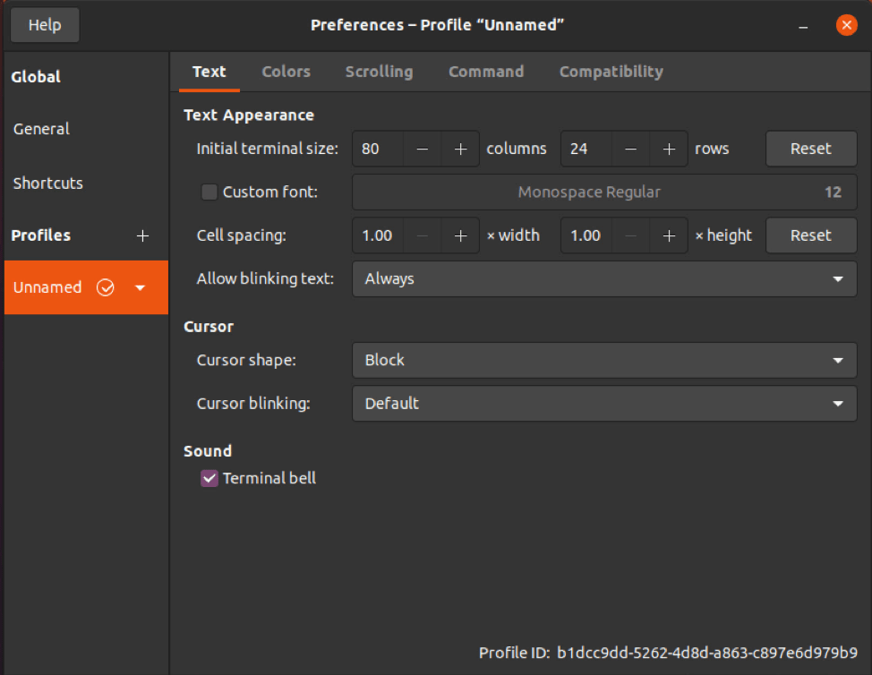 Как увеличить шрифт в терминале ubuntu
