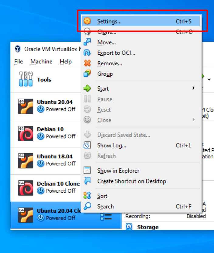How do I enable the on VirtualBox?