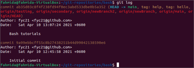 How to View the Commit History of the Git Repository
