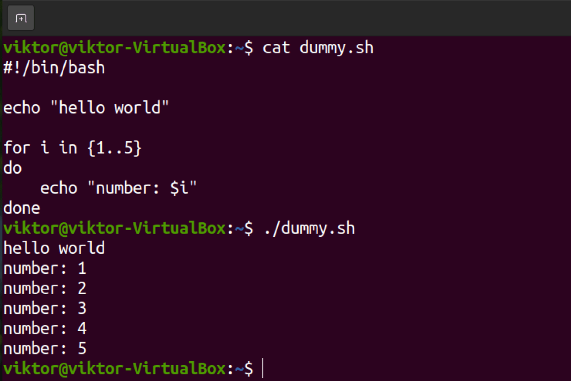 Bash for Loop in One Line
