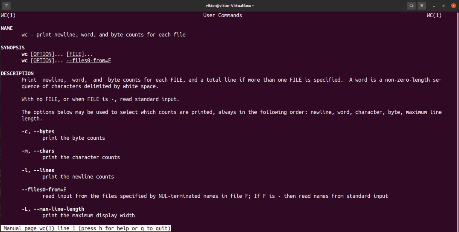 How to Use wc Command in Linux