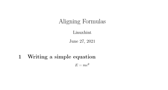 How to Align Text and Formulates in LaTeX