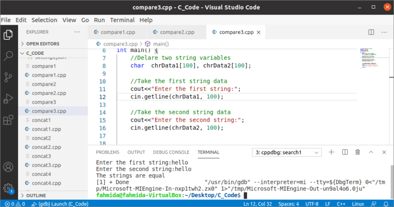 How to compare string in C++