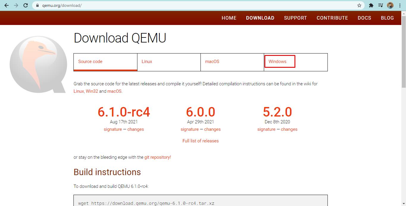 How do I run QEMU on Windows