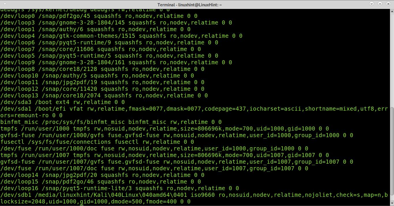 Linux check all mounts » Posetke