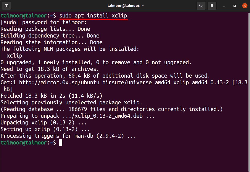 How to access clipboard using xclip in Ubuntu