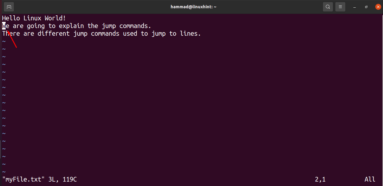 How to jump to a line in a Vim