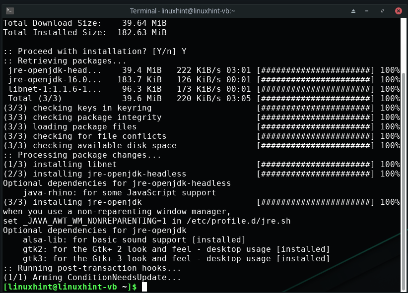 How to install Java on Manjaro