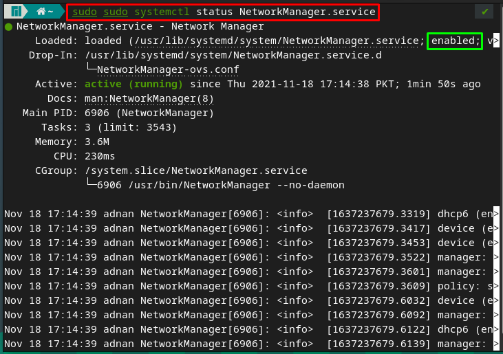 How to enable and disable network interface on Manjaro