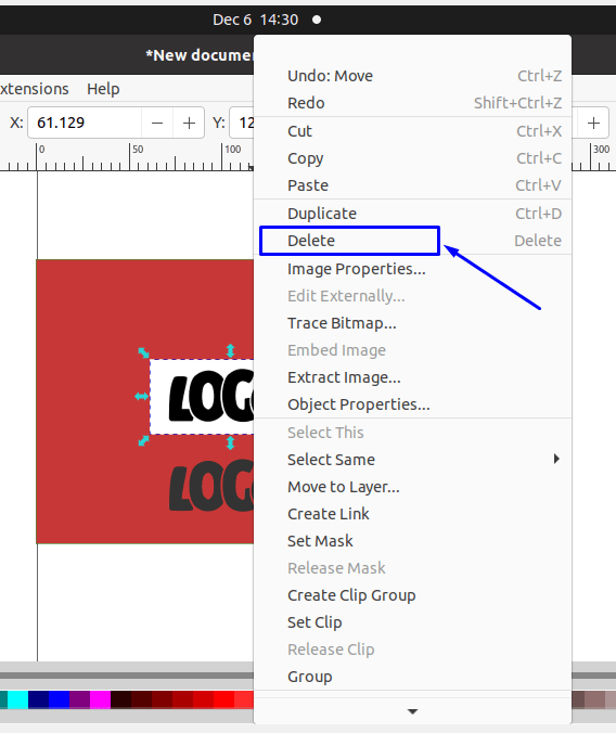 How to remove background in Inkscape