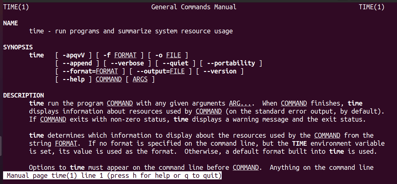 How to use time command in Linux