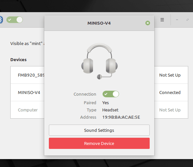 How do I connect Bluetooth headset on Linux Mint