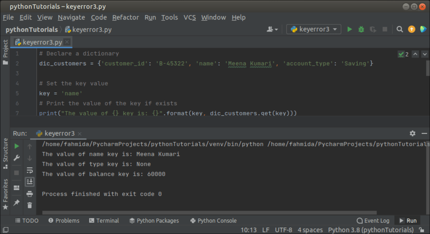 Python KeyError Exception